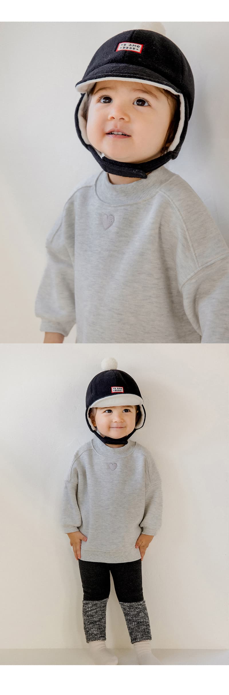Kids Clara - Korean Baby Fashion - #babyootd - Omar Mock Turtleneck Fleece Sweatshirt - 3