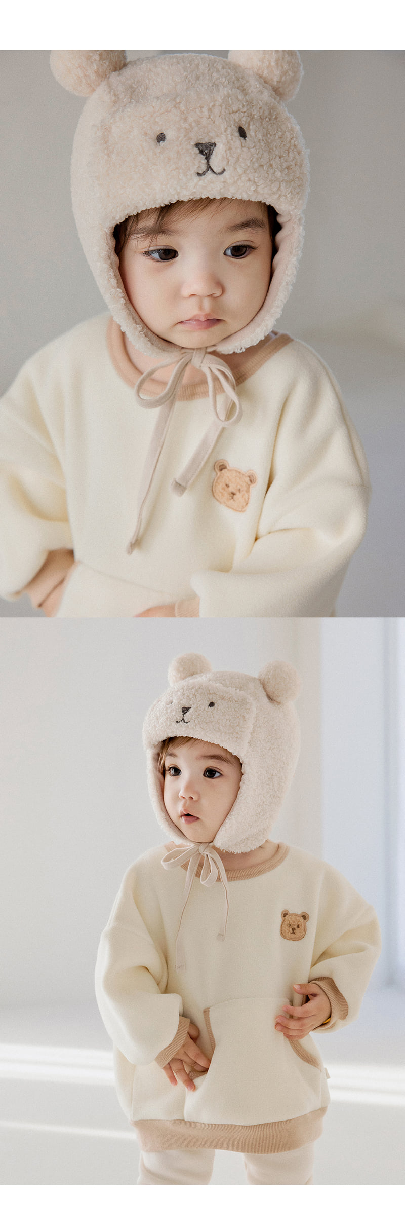 Kids Clara - Korean Baby Fashion - #onlinebabyshop - Ensher Fleece Brushed Baby Sweatshirt - 3