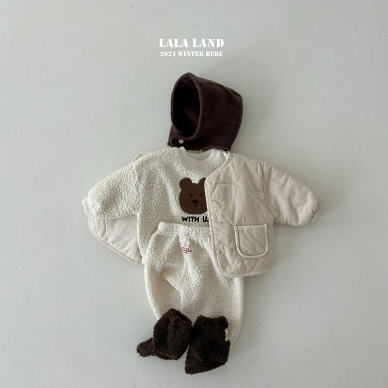 Lalaland - Korean Baby Fashion - #babyoutfit - Cream Bread Padding Jumper - 8