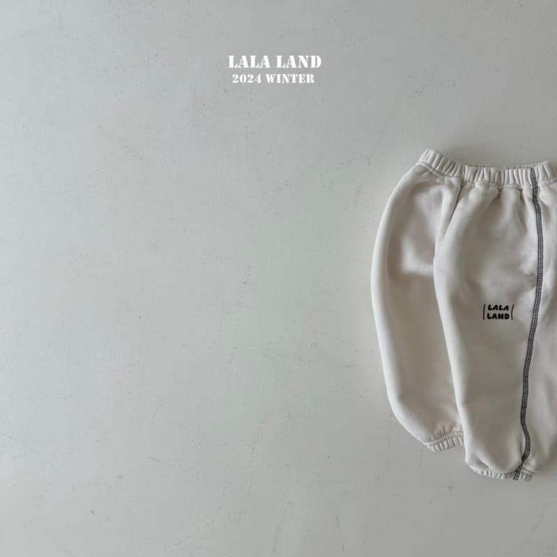 Lalaland - Korean Children Fashion - #minifashionista - Brushed Stitch Jogger Pants - 6