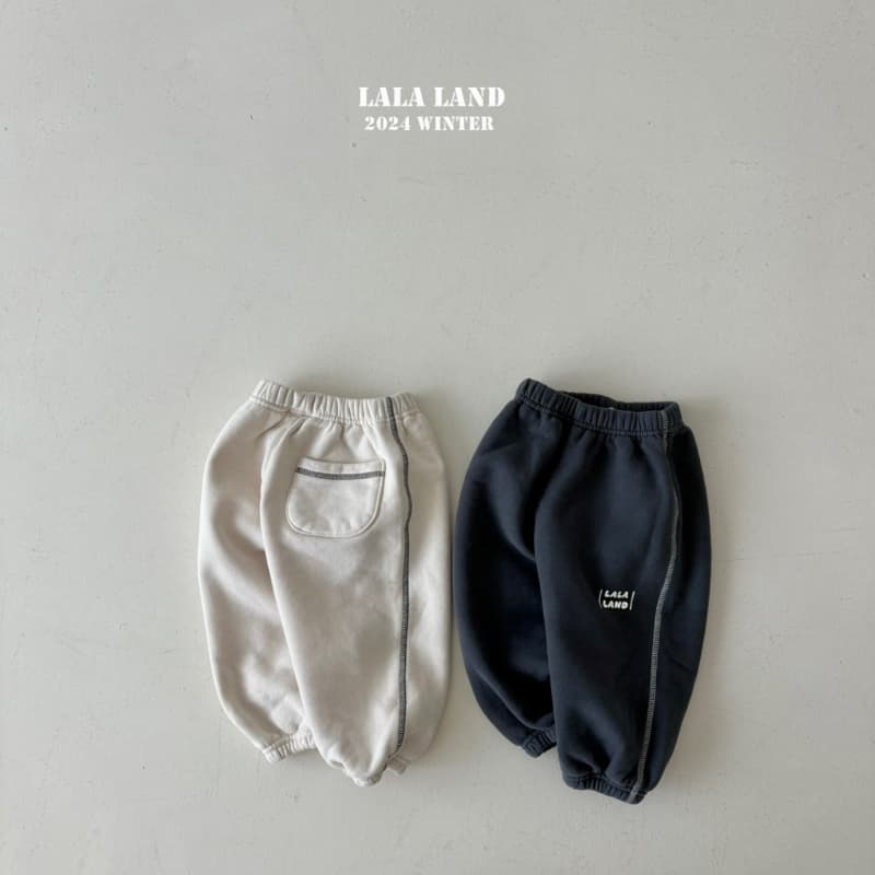 Lalaland - Korean Children Fashion - #toddlerclothing - Brushed Stitch Jogger Pants - 9
