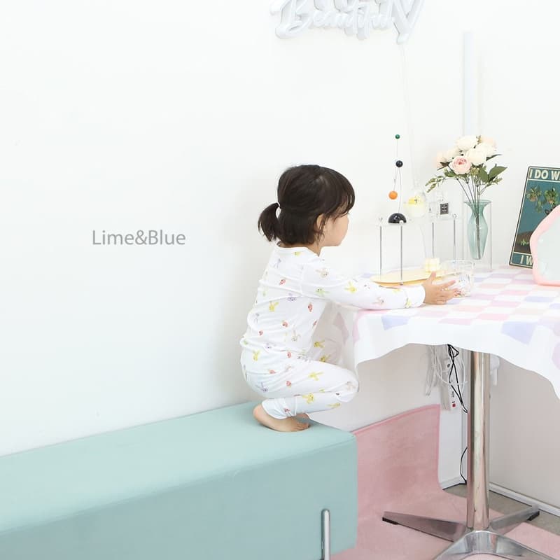 Lime & Blue - Korean Baby Fashion - #babyoninstagram - Terry Dotted Set - 10