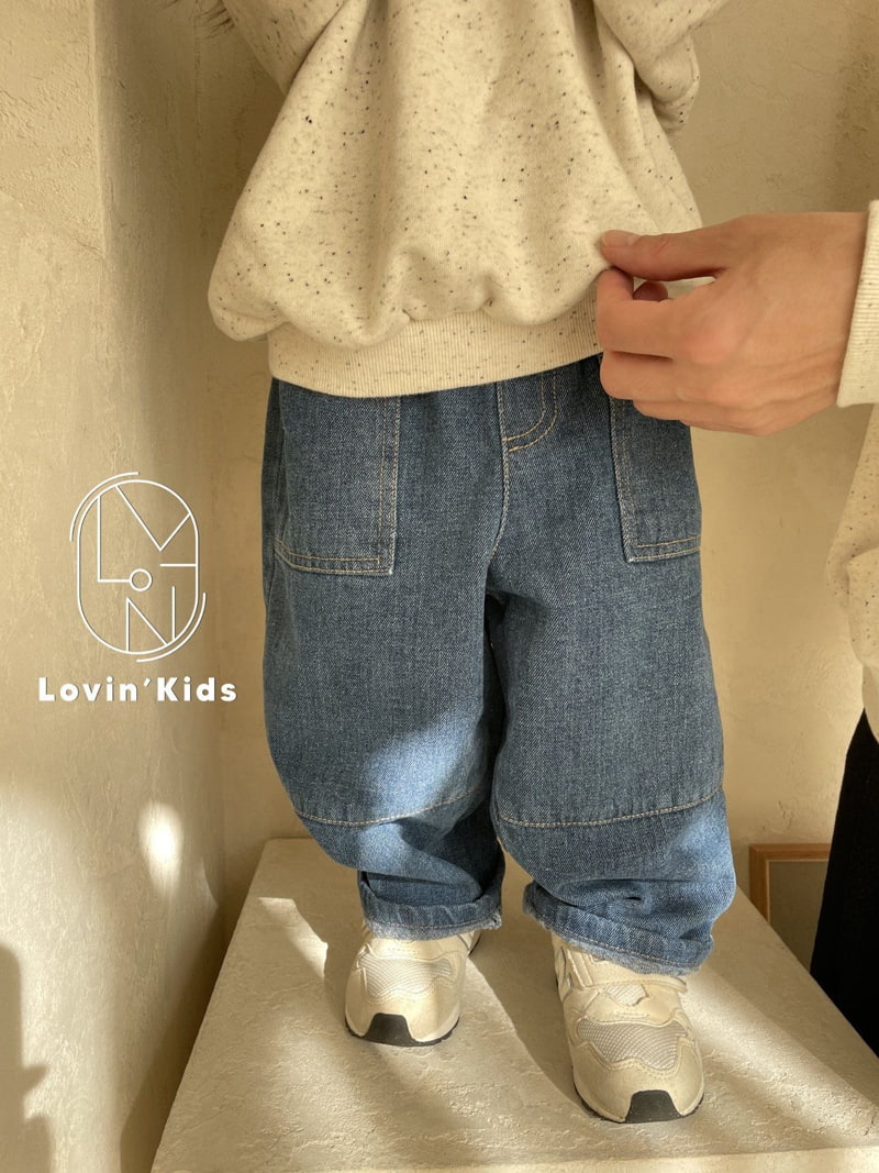 Lovin - Korean Children Fashion - #fashionkids - Pocket Slit Denim Pants - 2
