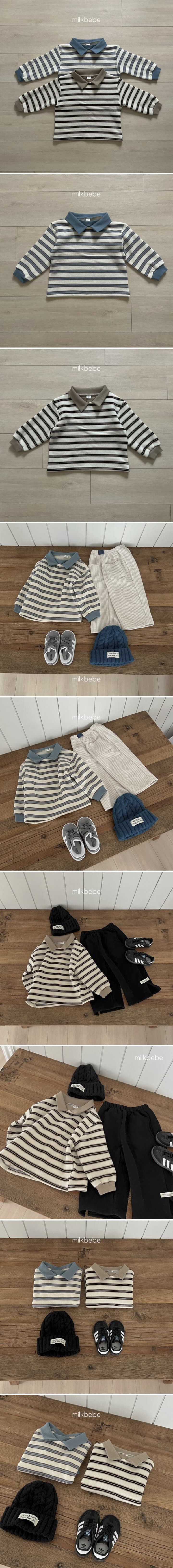 Milk Bebe - Korean Children Fashion - #littlefashionista - Falling Collar Tee - 2