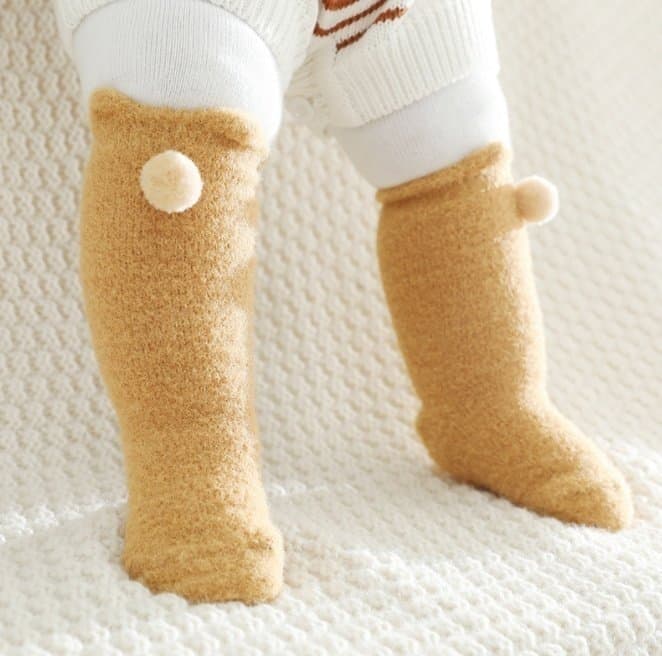 Miso - Korean Baby Fashion - #babyoutfit - Winter Pom Pom Socks - 3