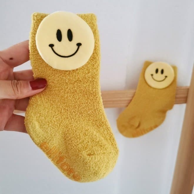 Miso - Korean Baby Fashion - #babyoutfit - Smile Sleep Socks - 4