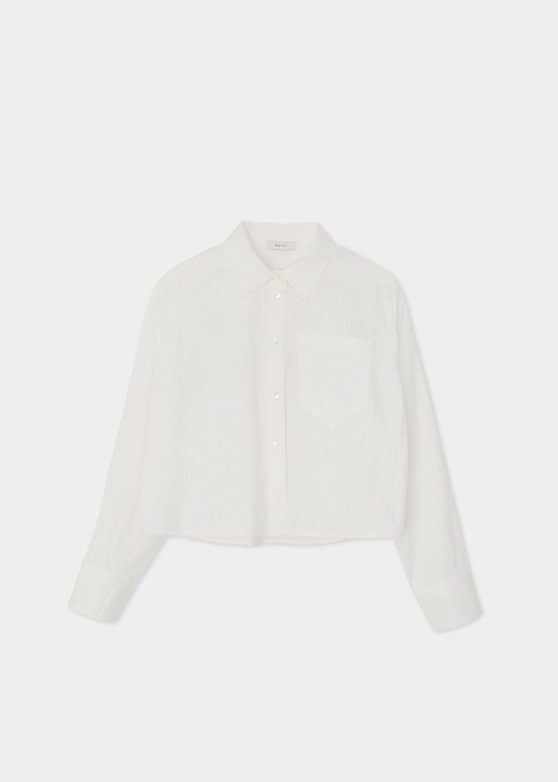 Moani - Korean Women Fashion - #momslook - French Stripe Crop Shirt - 8
