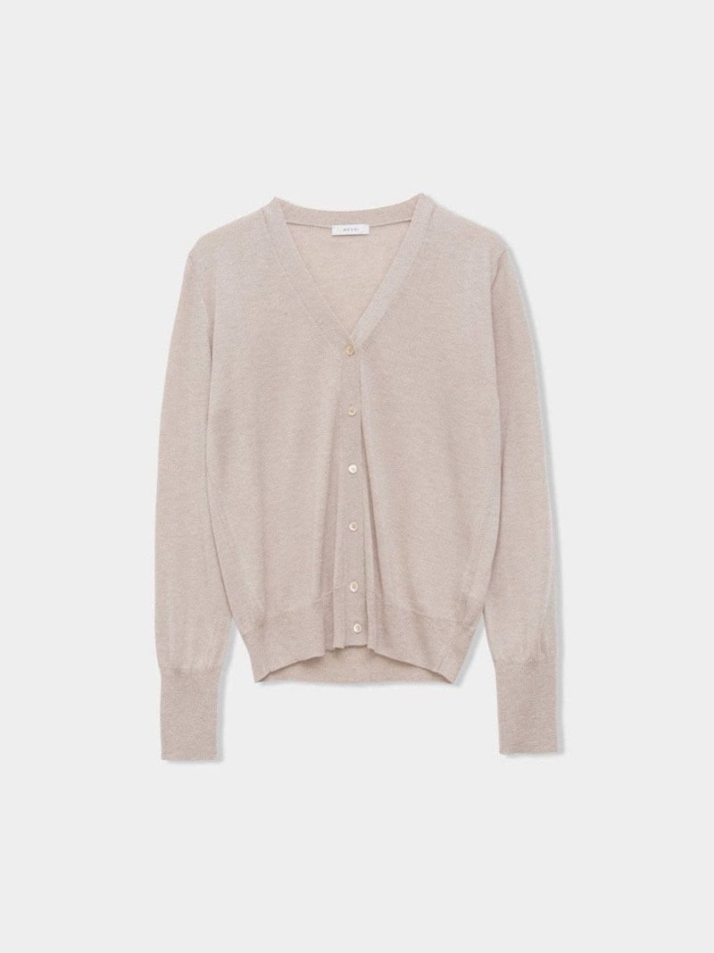 Moani - Korean Women Fashion - #pursuepretty - Silk Wool Slim V Neck Cardigan - 3