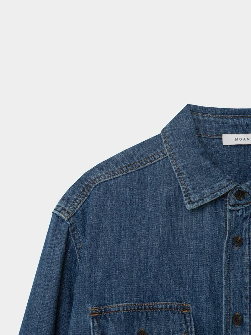 Moani - Korean Women Fashion - #restrostyle - Western Denim Shirt - 6