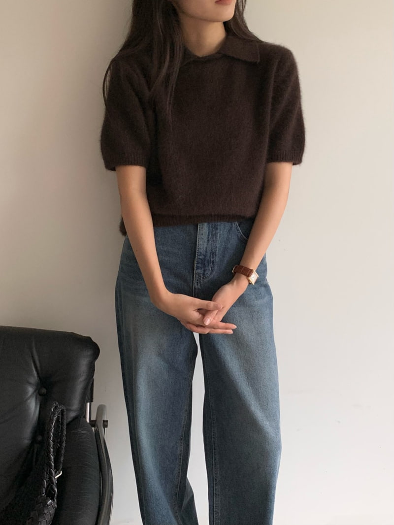 Moani - Korean Women Fashion - #restrostyle - Hygge Collar Raccoon Knit Top - 5