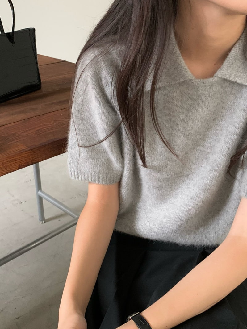 Moani - Korean Women Fashion - #romanticstyle - Hygge Collar Raccoon Knit Top - 6