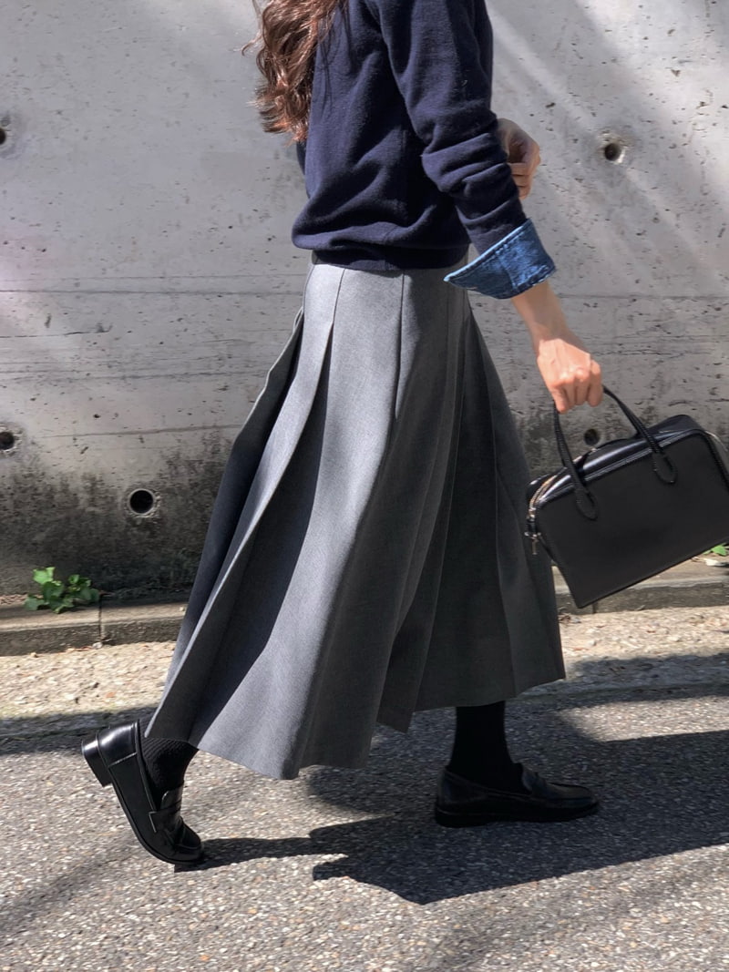 Moani - Korean Women Fashion - #restrostyle - Wool Pleats Skirt - 4