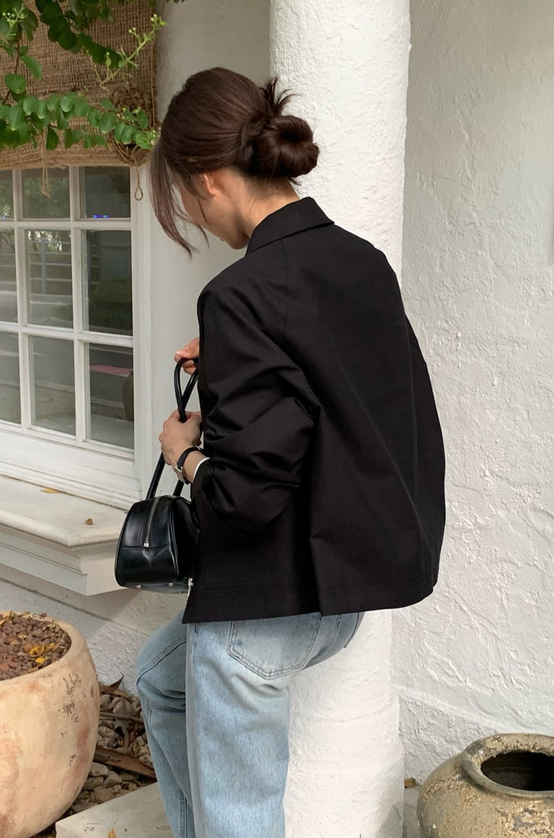 Moani - Korean Women Fashion - #romanticstyle - Marshe Rolled-up Single Jacket - 4