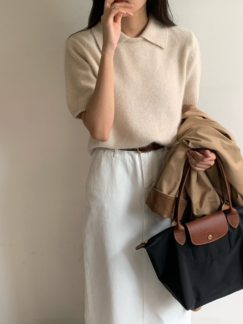 Moani - Korean Women Fashion - #vintageinspired - Hygge Collar Raccoon Knit Top - 2