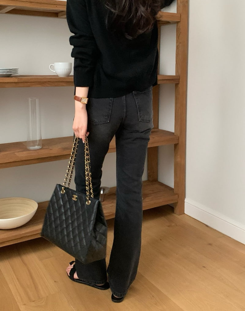 Moani - Korean Women Fashion - #womensfashion - Semi Flare Fit Denim Pants - 2