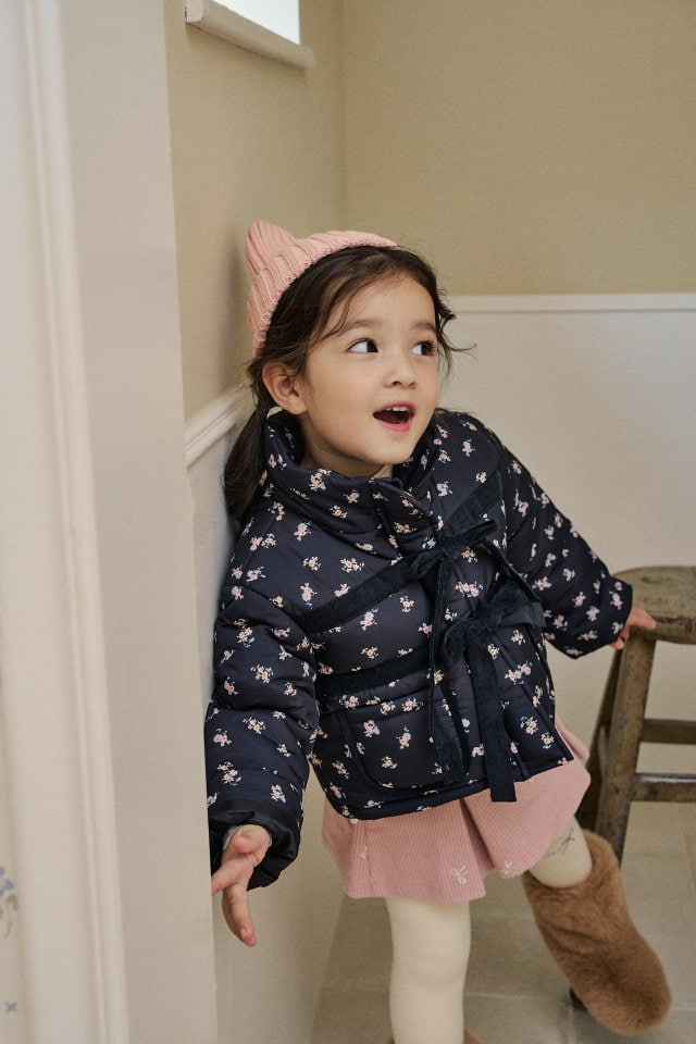 Momo Ann - Korean Children Fashion - #kidsshorts - Ribbon Padding Jacket - 10