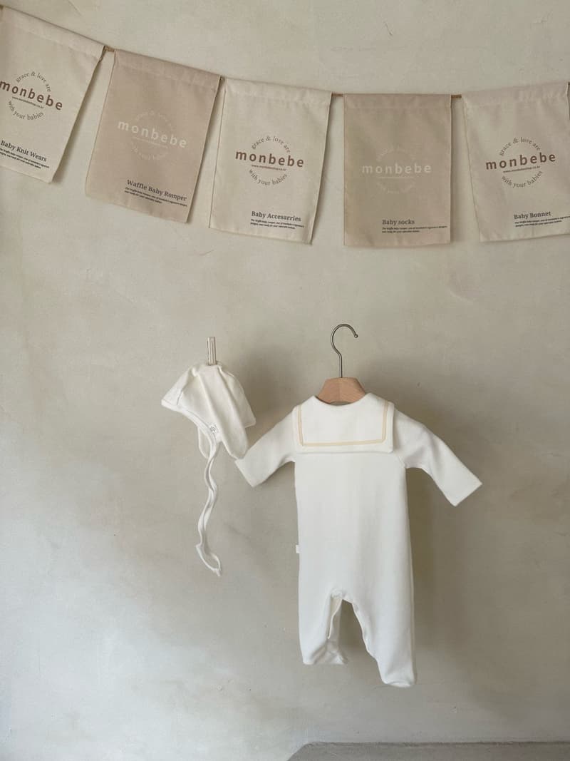 Monbebe - Korean Baby Fashion - #babyfever - Bunny Sailor Bodysuit with Bonnet - 4
