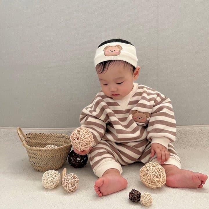 Moran - Korean Baby Fashion - #babygirlfashion - Fleeced Bear Bodysuit - 6