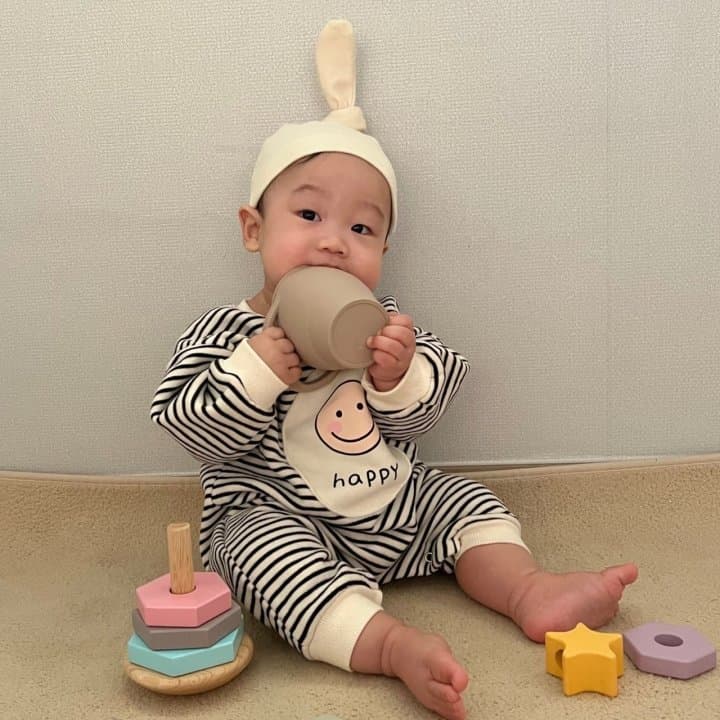 Moran - Korean Baby Fashion - #babyoninstagram - Happy Fleeced Bodysuit - 9