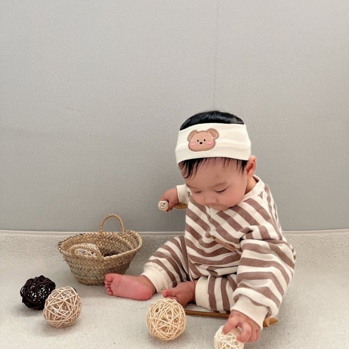 Moran - Korean Baby Fashion - #babyoninstagram - Fleeced Bear Bodysuit - 8
