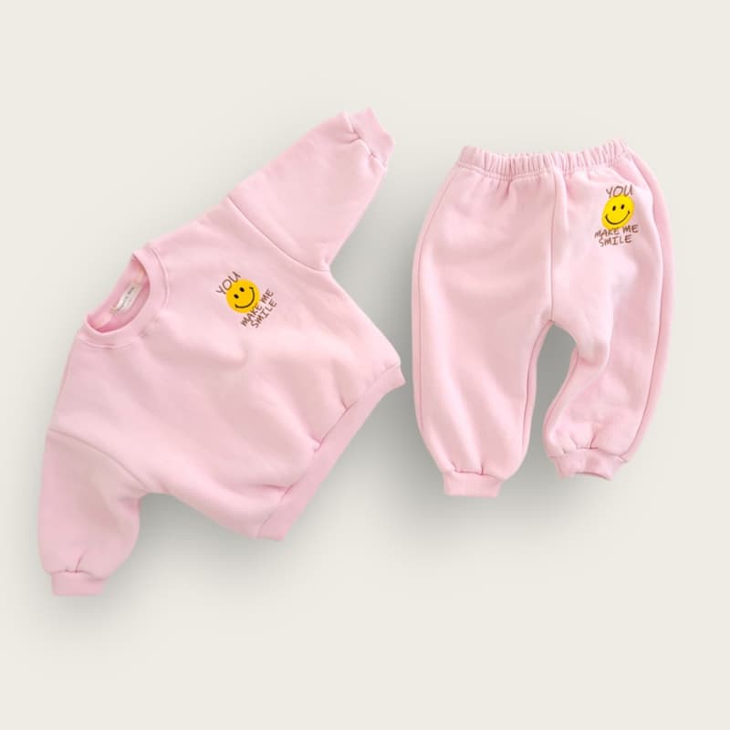 Moran - Korean Children Fashion - #littlefashionista - You Smile Fleeced Top Bottom Set - 7