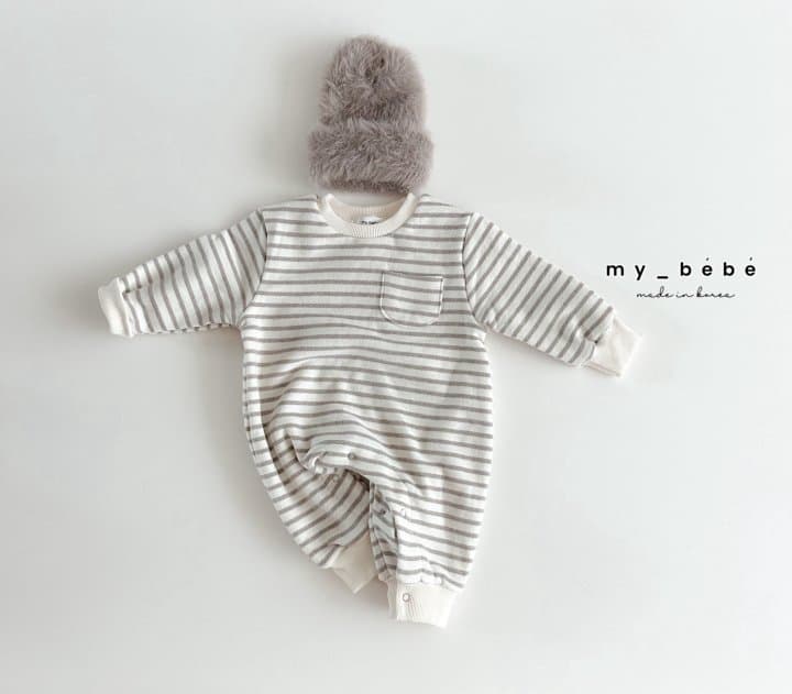 My Bebe - Korean Baby Fashion - #babyclothing - Striped Body Suit - 5