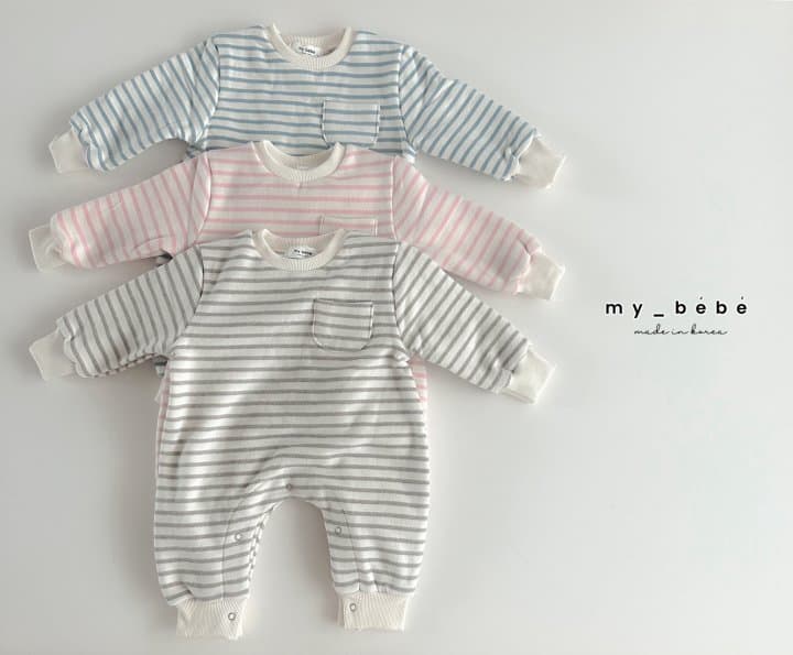 My Bebe - Korean Baby Fashion - #onlinebabyshop - Striped Body Suit