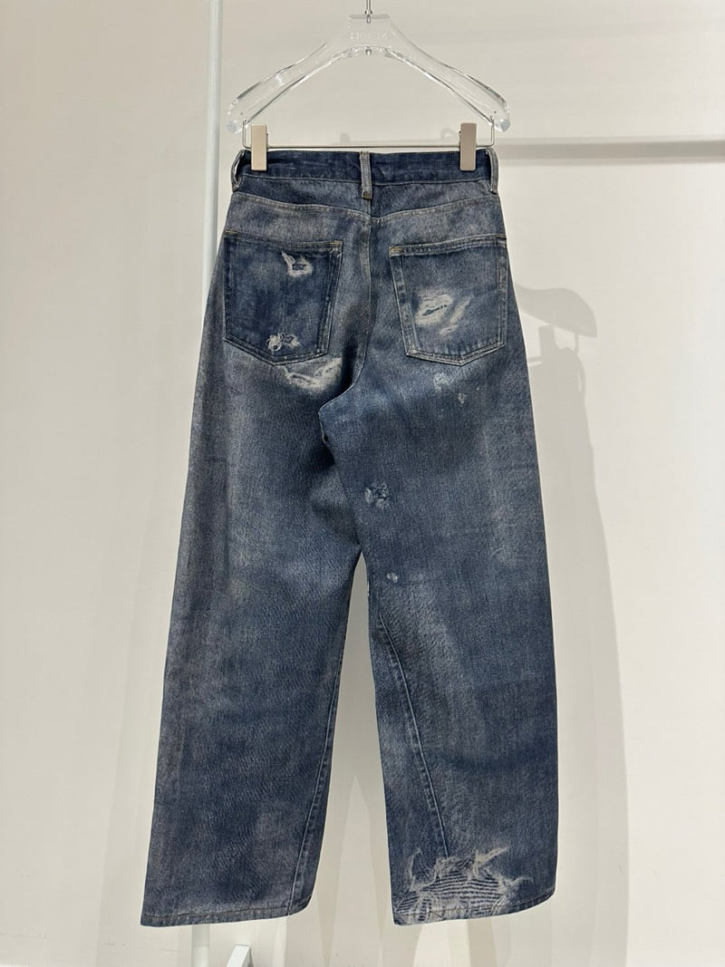 Neroli36 - Korean Women Fashion - #thatsdarling - Digital Denim Pants - 2
