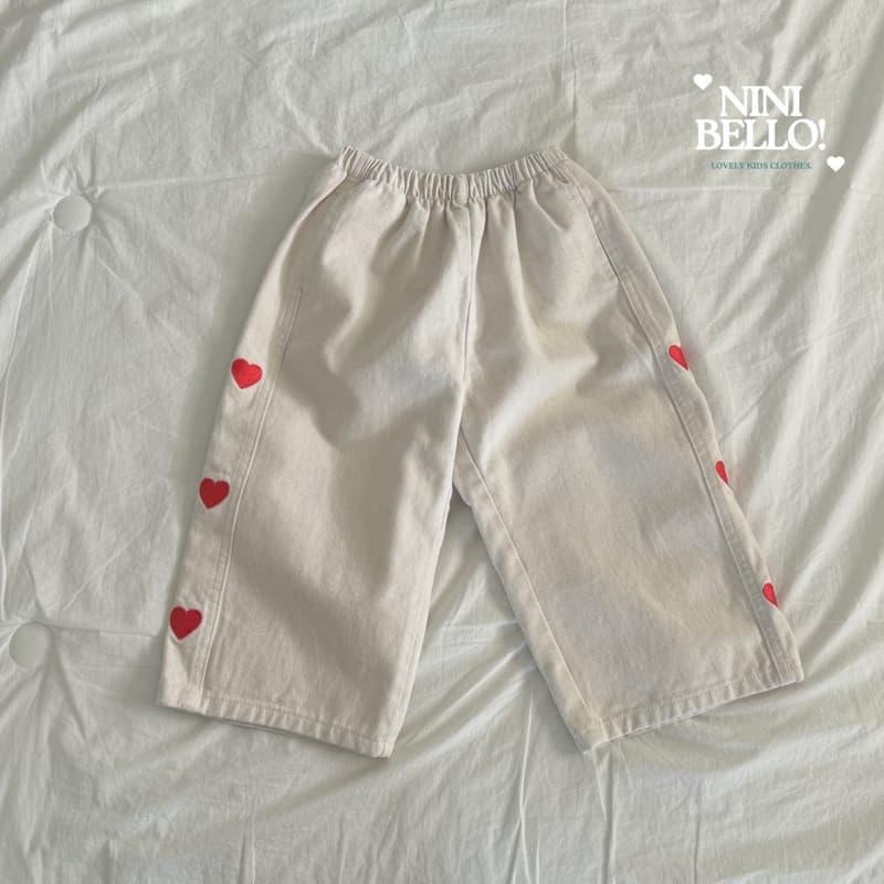 Ninibello - Korean Baby Fashion - #babyoutfit - Heart Embroidery Pants - 4