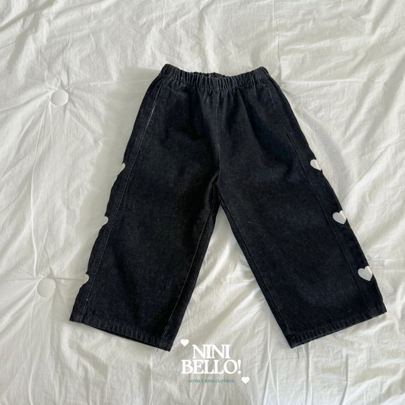 Ninibello - Korean Baby Fashion - #onlinebabyboutique - Heart Embroidery Pants - 5