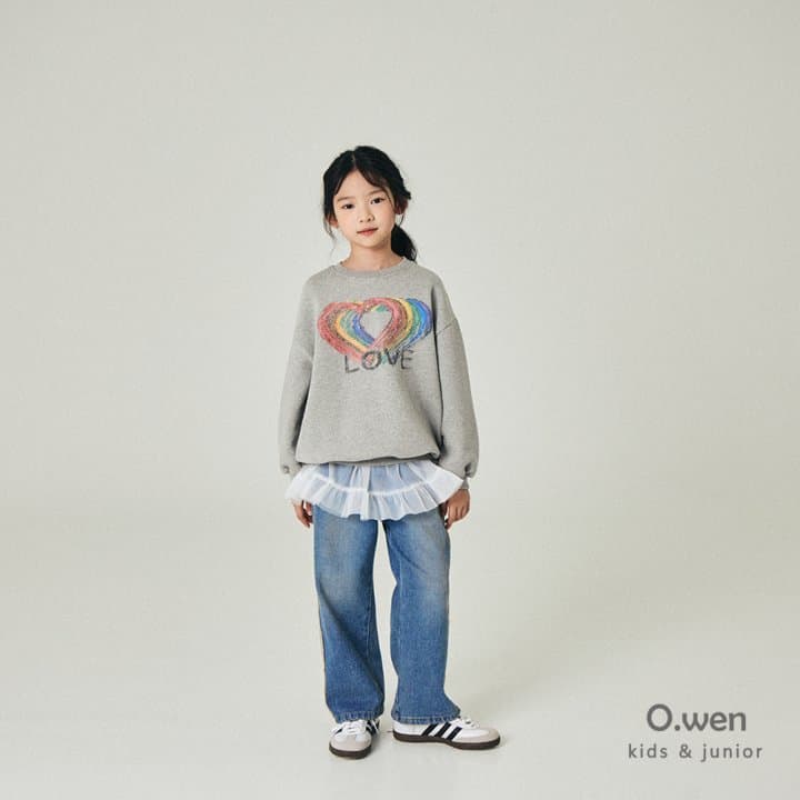 O Wen - Korean Children Fashion - #kidzfashiontrend - Rainbow Love Brushed Sweatshirt - 7