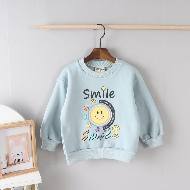 Olive denim - Korean Children Fashion - #childofig - Smile Tee - 3