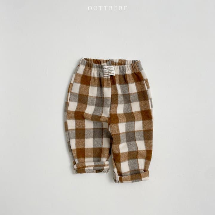 Oott Bebe - Korean Children Fashion - #discoveringself - Brownie Check Pants - 2