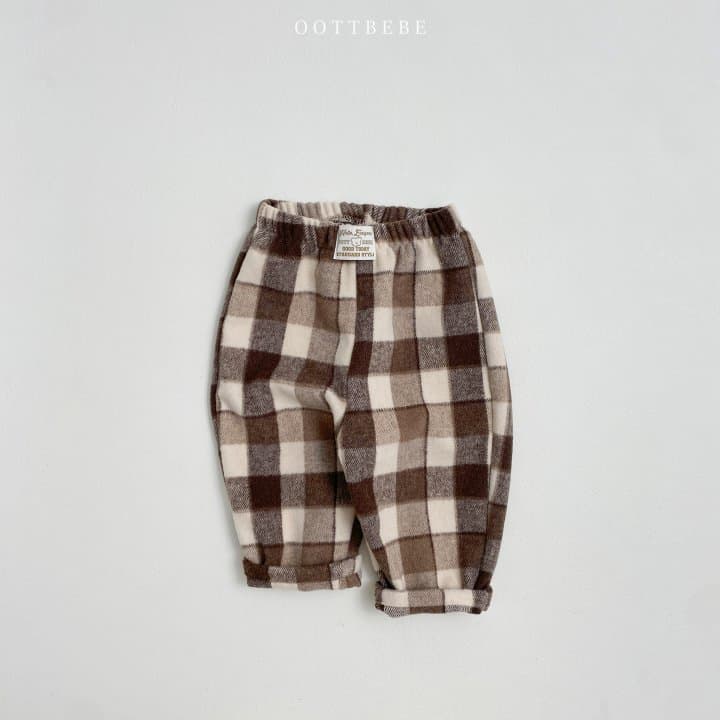 Oott Bebe - Korean Children Fashion - #fashionkids - Brownie Check Pants - 3