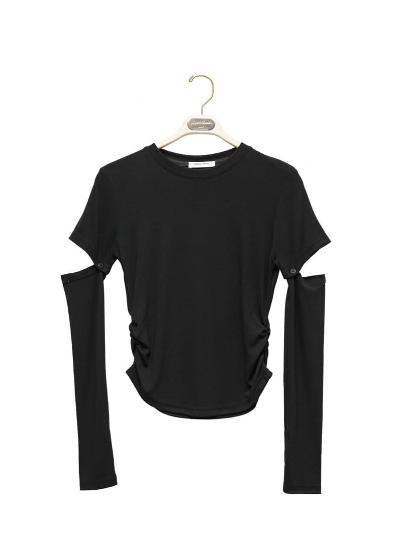 Paper Moon - Korean Women Fashion - #restrostyle - Detachable Sleeve Detail Side Tee - 4