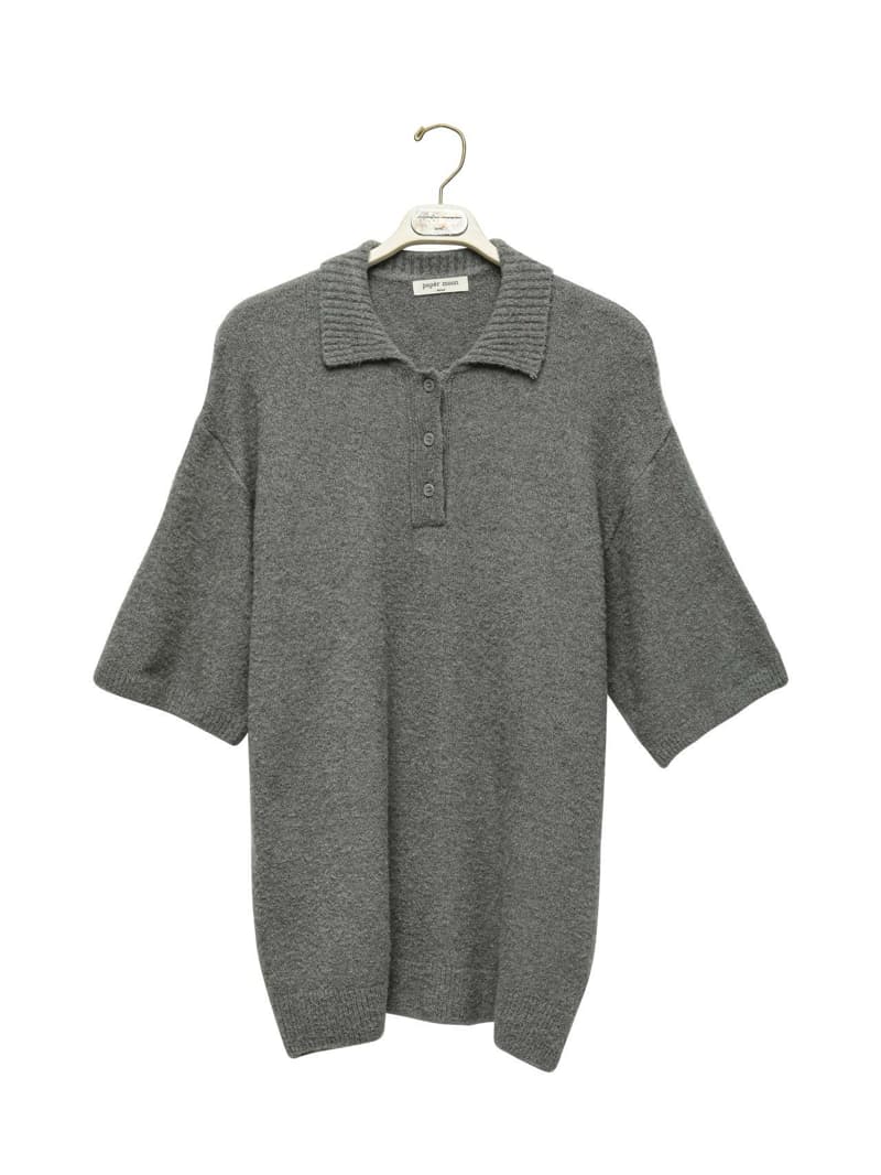 Paper Moon - Korean Women Fashion - #thelittlethings - Oversized Chunky Bouncle Polo Collar Knit Sweater - 5
