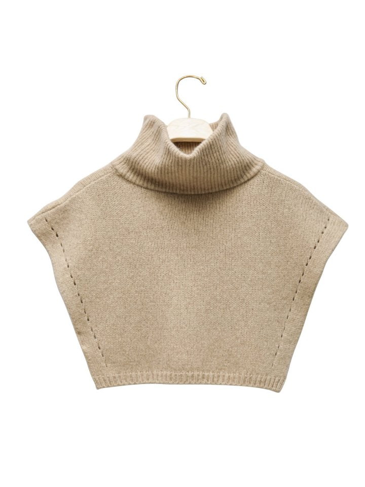 Paper Moon - Korean Women Fashion - #vintageinspired - Turtleneck Wool Cape Knit Top - 8