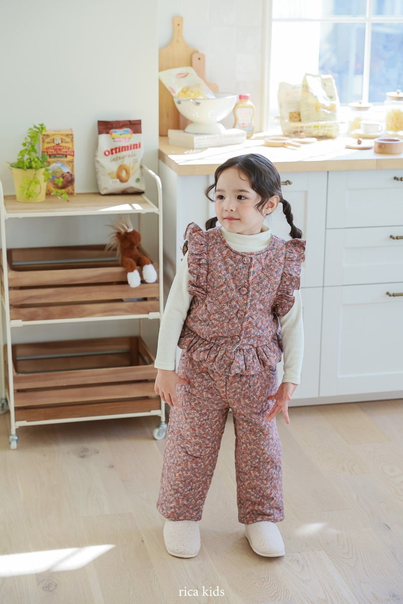 Rica - Korean Children Fashion - #Kfashion4kids - Small Flower Quilting Vest - 2