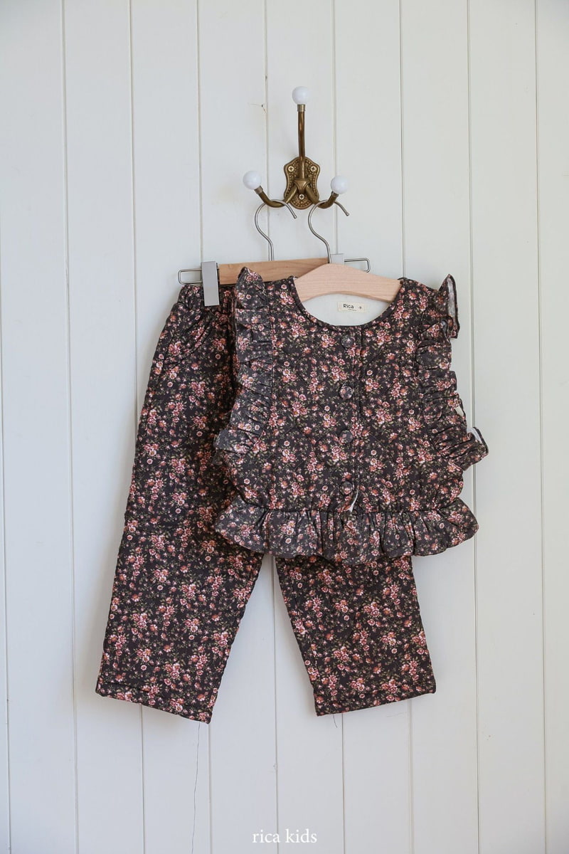 Rica - Korean Children Fashion - #prettylittlegirls - Small Flower Quilting Pants - 2