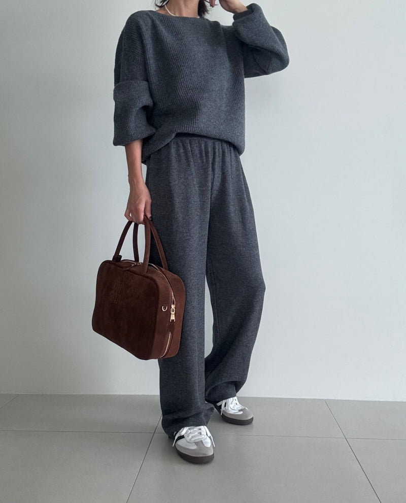 Ripple - Korean Women Fashion - #womensfashion - Free Knit Top Bottom Set - 6