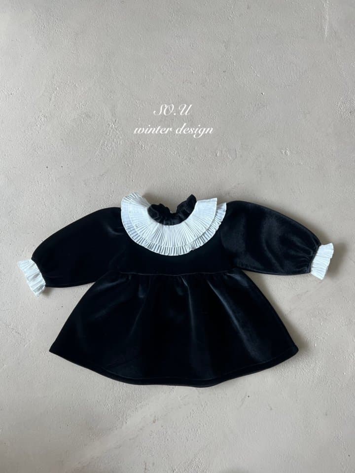 So U - Korean Baby Fashion - #babyfever - Pleated Collar Winter Dress