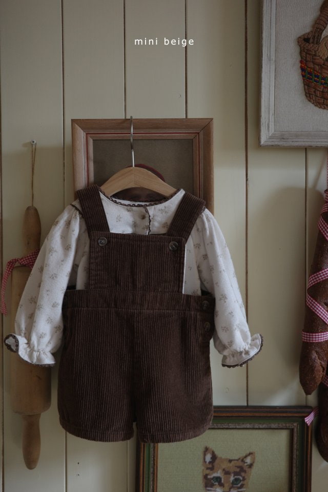 The Beige - Korean Baby Fashion - #babyboutique - Corduroy Suspender Short Pants - 10