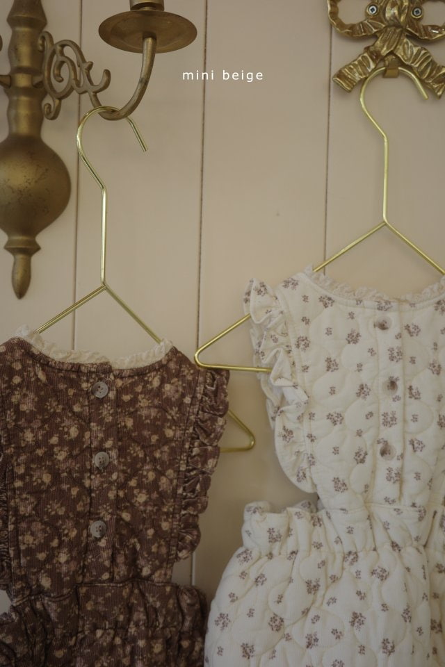 The Beige - Korean Baby Fashion - #babyootd - Lace Quilting Bodysuit - 4
