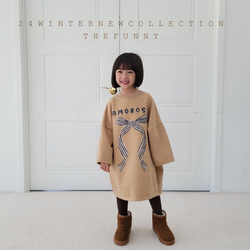 The Funny - Korean Children Fashion - #kidzfashiontrend - Amore Ribbon Fleece One-piece - 2