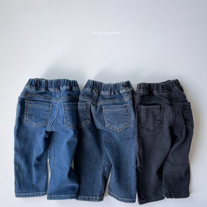 Thegoguma - Korean Children Fashion - #stylishchildhood - Damage Fleeced Span Denim Pants - 11