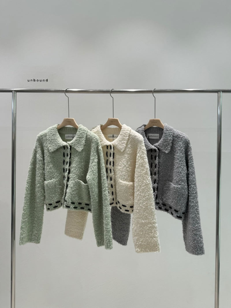 Unbound - Korean Women Fashion - #momslook - Stitch Knit Cardigan