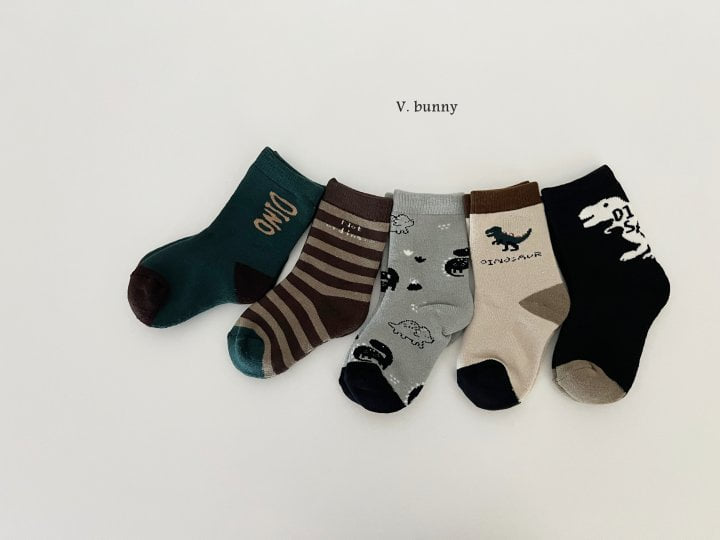 V Bunny - Korean Children Fashion - #kidsshorts - Tyranno Socks Set - 8