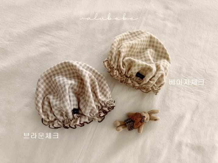 Valu Bebe - Korean Baby Fashion - #babyboutique - Peach Check Bonnet Hat
