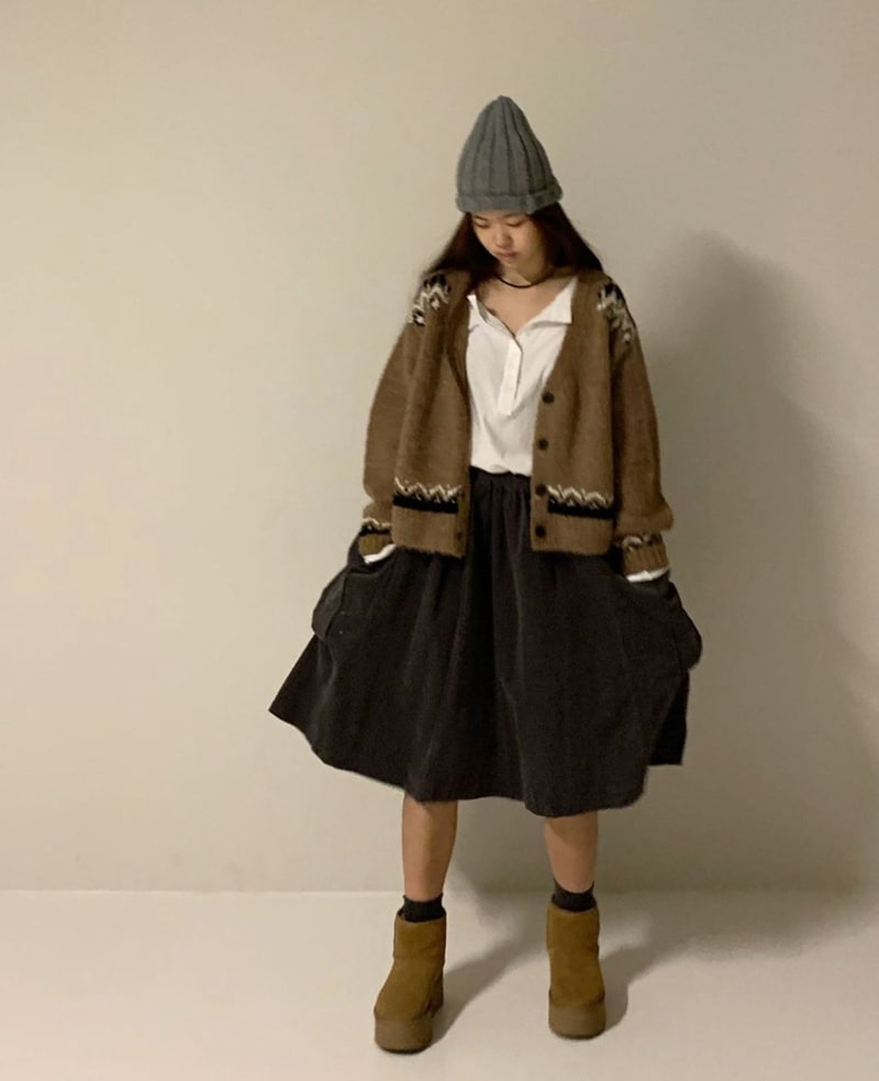 Via - Korean Women Fashion - #momslook - Corduroy Pocket Skirt - 8