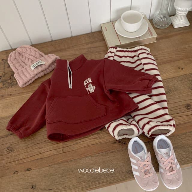 Woodie - Korean Children Fashion - #designkidswear - Flag Bear Top Bottom Set - 5